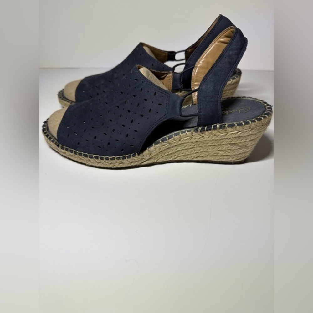 Clarks Artisan Espadrilles Navy Slip On Size 12m - image 2